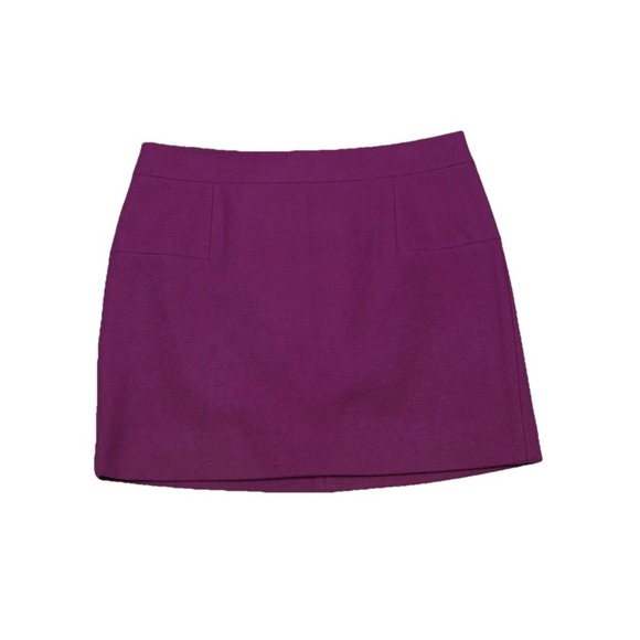 J.Crew Wool Blend Mini Skirt Magenta Purple Lined Women's Size 10 - Picture 2 of 8